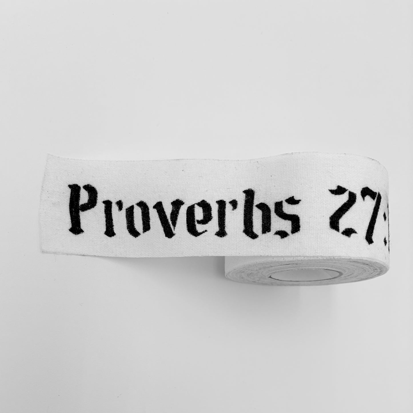 Proverbs 27:17 Black On White Athletic Tape Pack of 2