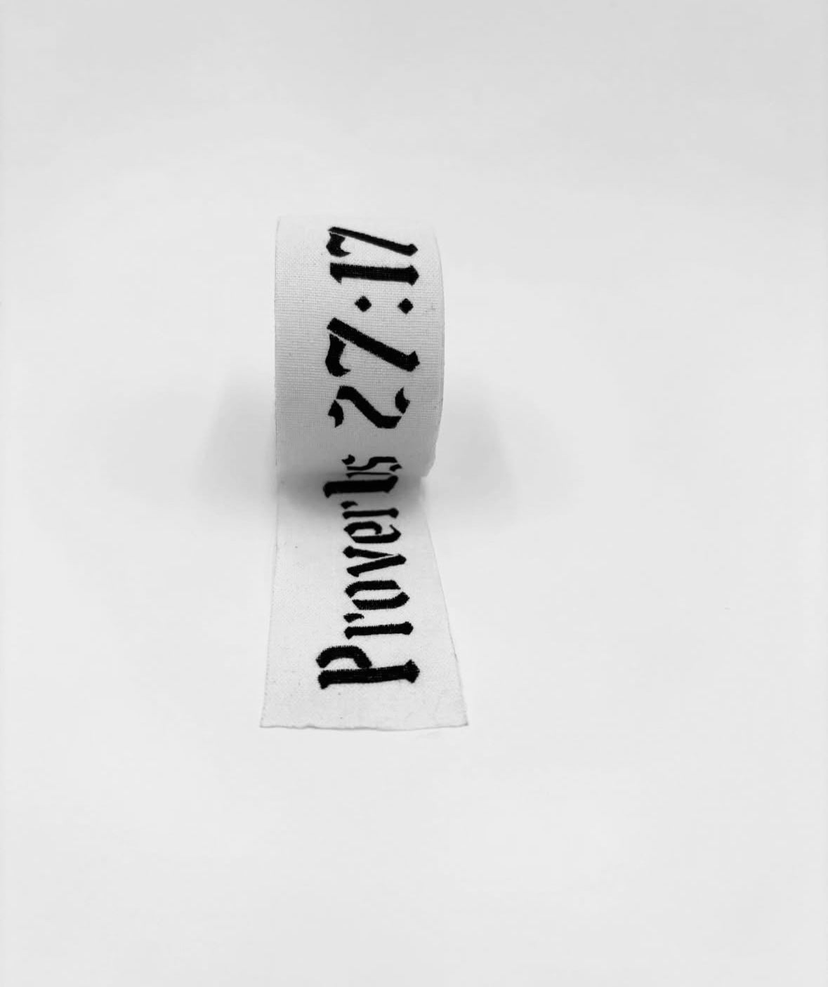 Proverbs 27:17 Black On White Athletic Tape Pack of 1